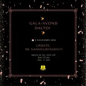 Black and Gold Dots Gala Invitation 3 - Dalto/Klaverblad Verzekeringen - Korfbal - Driebergen